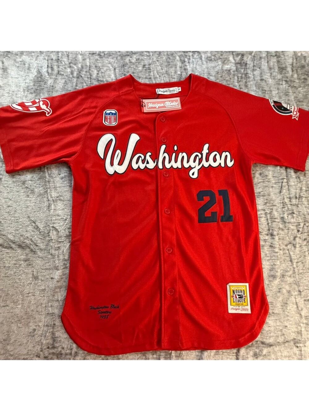 Washington Black Senators Baseball Jersey #21 Headgear Classics Med Negro League